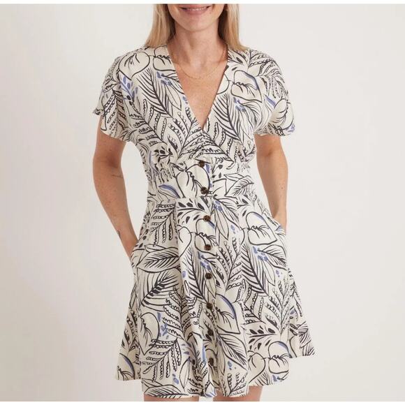 Marine Layer Dresses & Skirts - NWT Marine Layer Camila Mini Dress Black and White Foliage Size Small Floral